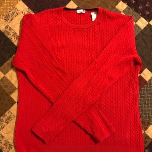 Izod Red Cable Knit Crew Sweater